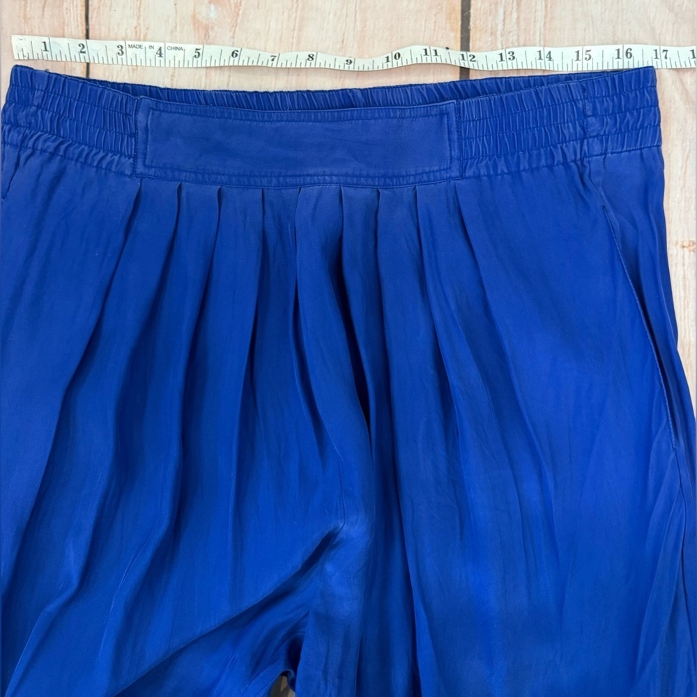 Carole Little Vintage Blue Silk Harem Pants Pleated 1980’s Trousers Size 10 - Picture 2 of 6